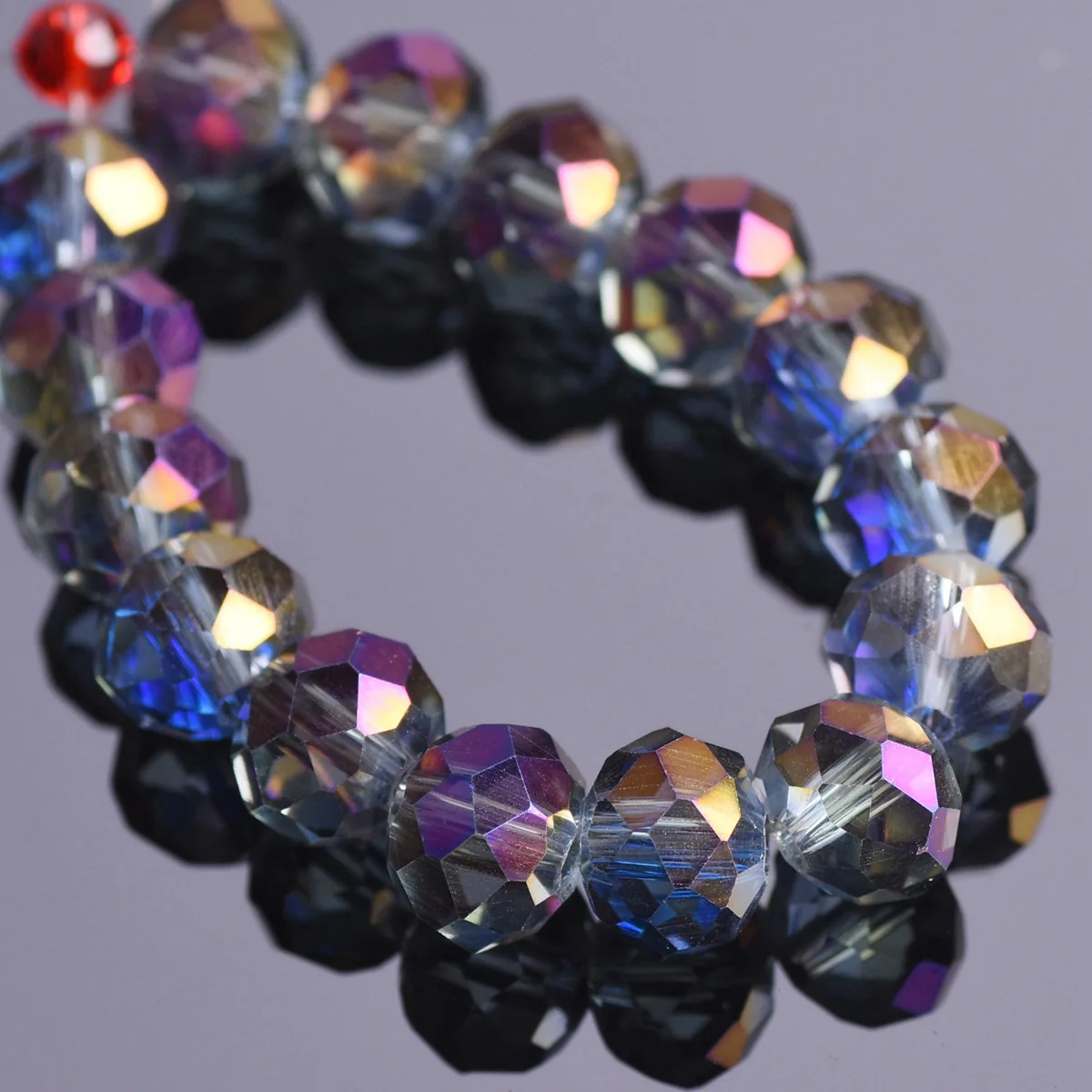 Plated Colorful Rondelle Faceted Crystal Glass 3mm 4mm 6mm 8mm 10mm 12mm 14mm 16mm 18mm Loose Spacer Beads For Jewelry Making