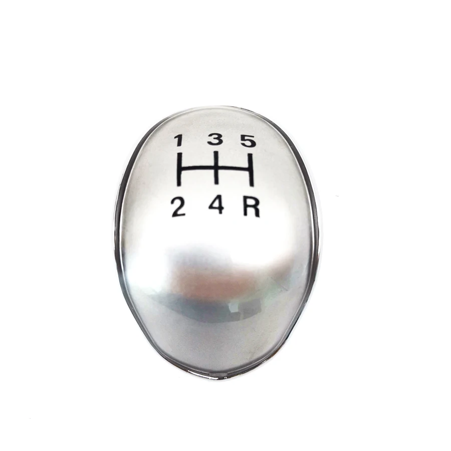 5 Speed Gear Shift Knob Stick Button Cap Cover Plastic Chrome Silver for Ford Focus