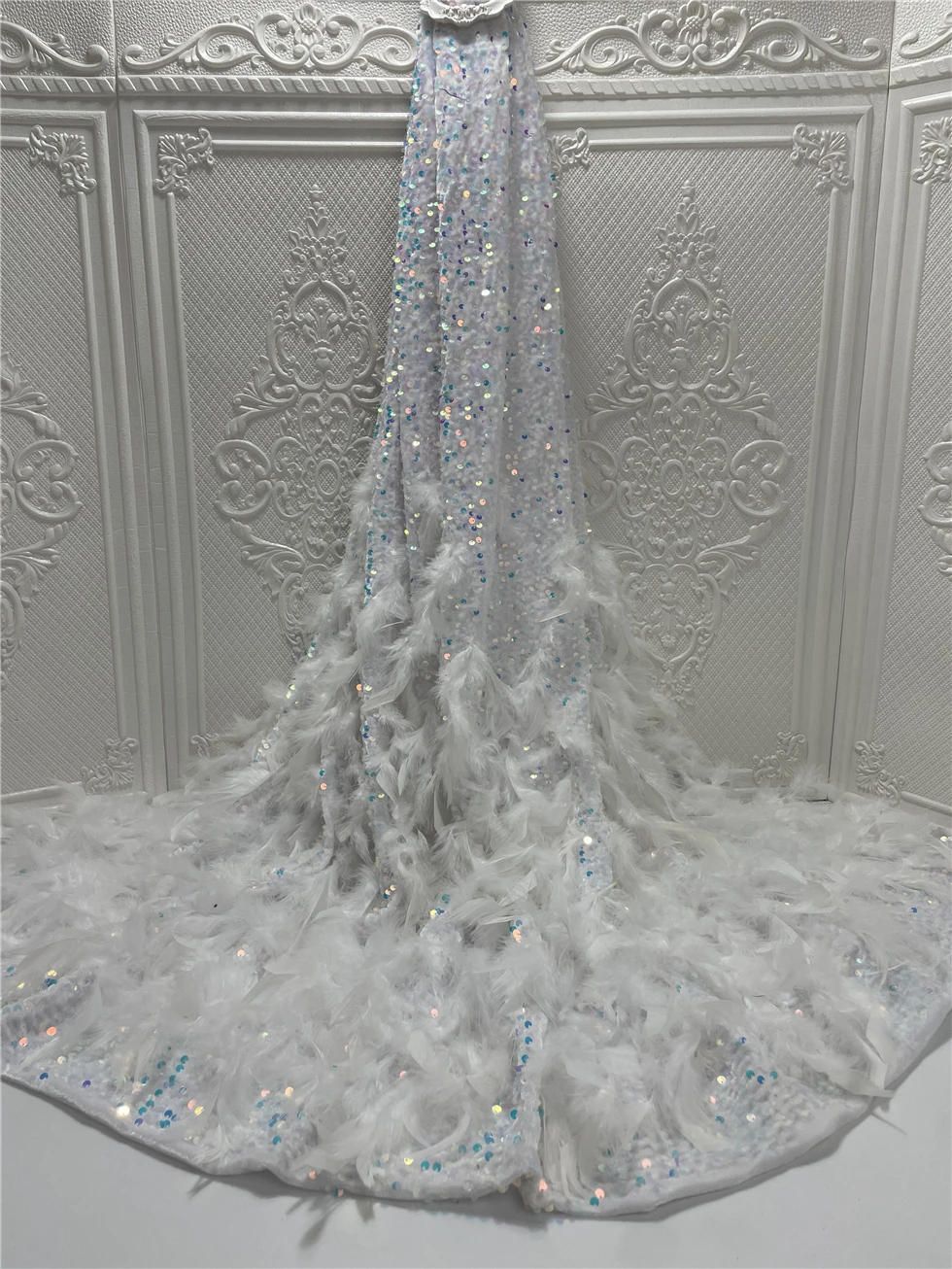 

African sequins J-868685 net lace wonderful embroidered French lace fabric for party dress