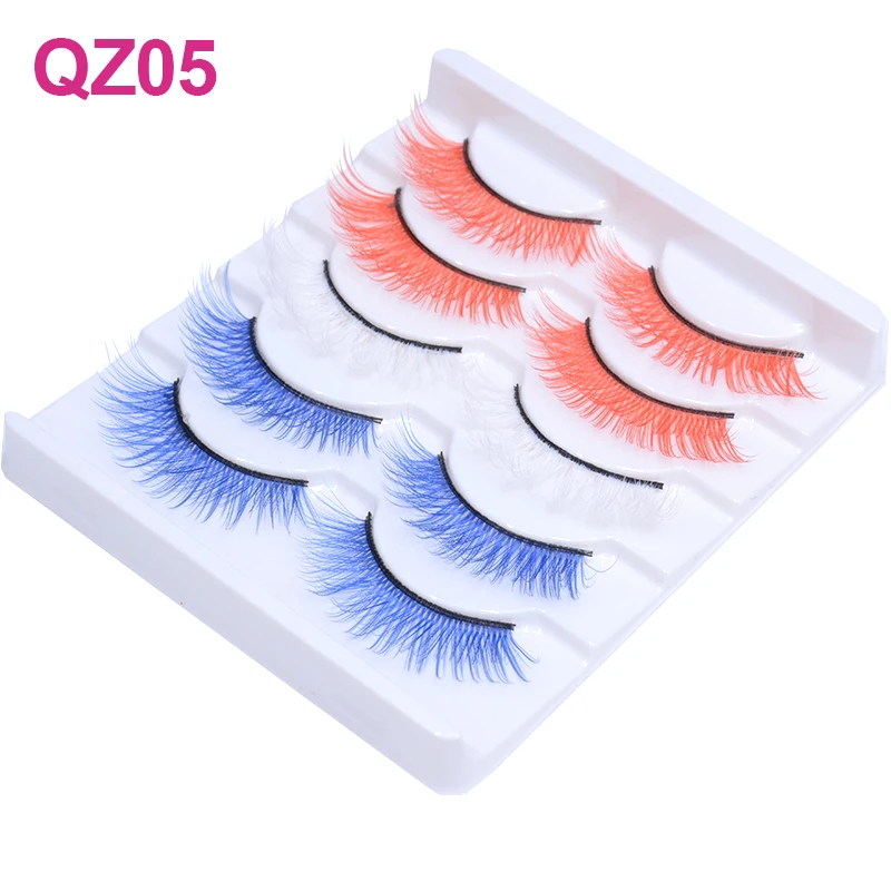 OKAYLASH 5 Pairs Bundle Sale Colored 3D Mink Eyelashes Red Pink Blue Mix Colors Lash Set  Wholesale Rainbow Cilias in Bulk