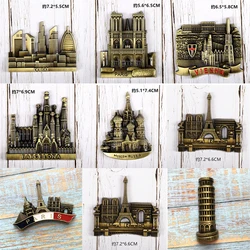 Souvenir Country Fridge Magnets Moscow Russia France Paris Dubai Travel Commemorative Decoration Refrigerator Metal Magnet