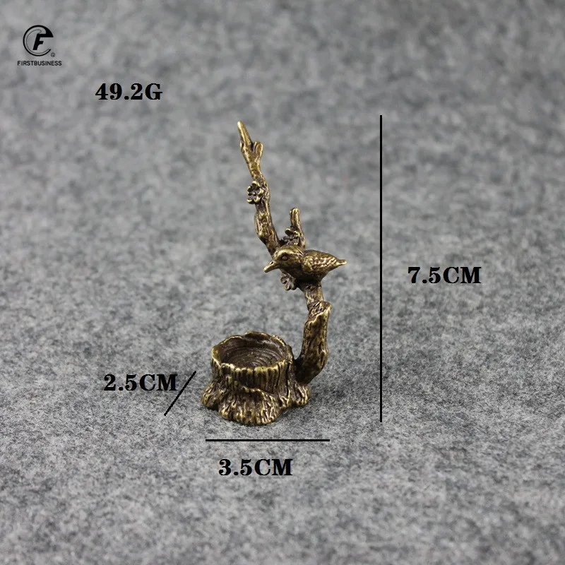 Antique Copper luckly Magpie Plum Tree Branch Ornaments Creative Animal Stump Incense Burner Home Office Desk Decorations gift