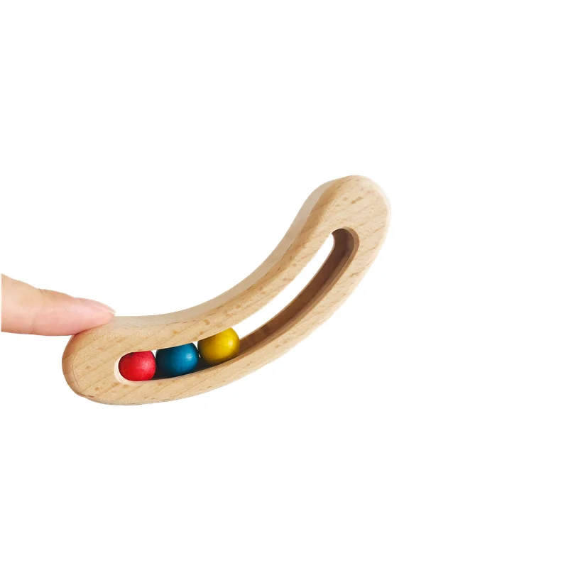 Baby Sound Toys 0 6 Months Montessori Sensorial Materials Grasping Object for Newborn Natural Wood Teether Early Education Game