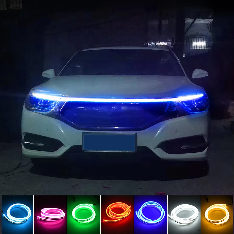 

Car Hood Daytime Running Light Strip Waterproof Flexible LED Auto Decorative Atmosphere Lamp Ambient Backlight 12V Universal