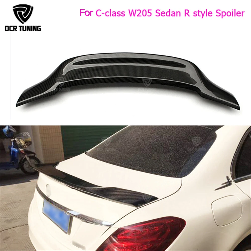 

Renntech Look For Mercedes W205 Carbon Spoiler C180 C200 C250 C260 Carbon Fiber Rear Trunk R Style Spoiler 2014 2015 2016 - UP