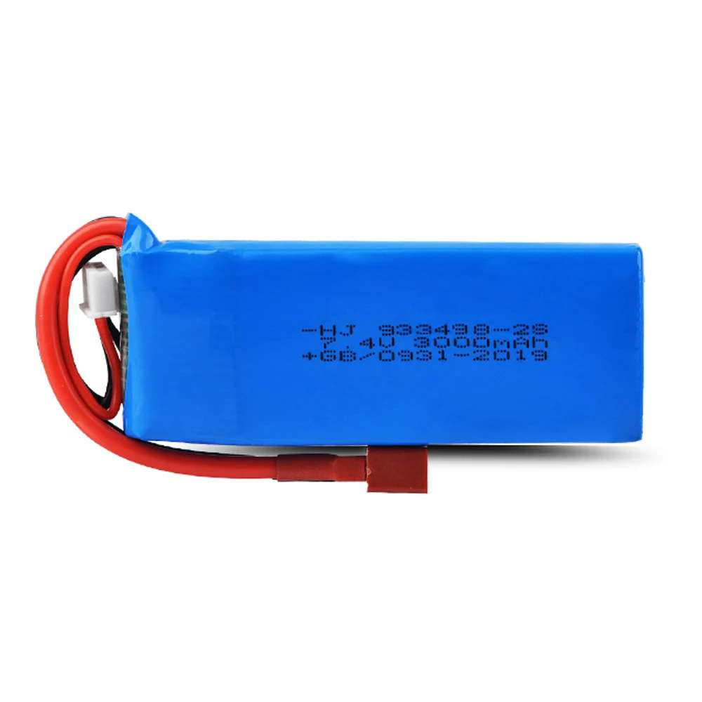 1 / 2 / 5pcs Upgrade 7.4V 3000mAh Lipo Battery 2S for Wltoys 144001 124018 124019 Rc Car R/C truck Spare Parts