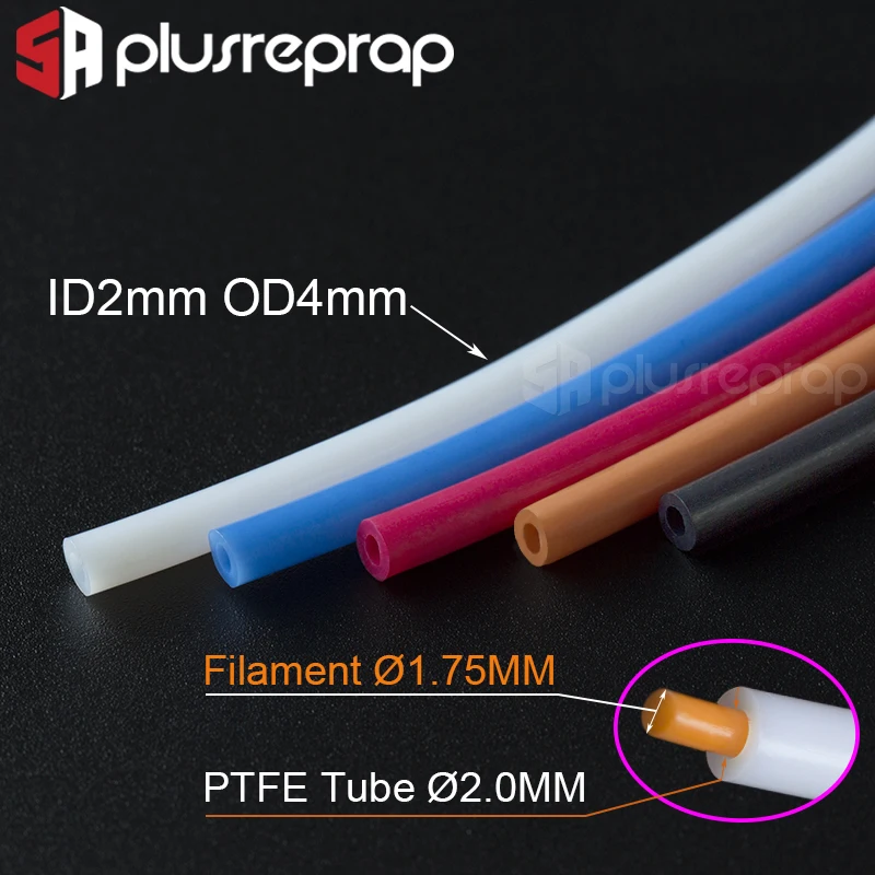 1 метр 2x4 мм ID 2 мм OD 4 мм PTFE трубка для 3D-принтера запчасти труба Bowden J-head 1,75 мм направляющая трубка для нити