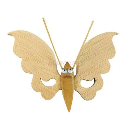 Painting wooden pure handmade white blank automatic balance bamboo dragonfly butterfly children's educational toy