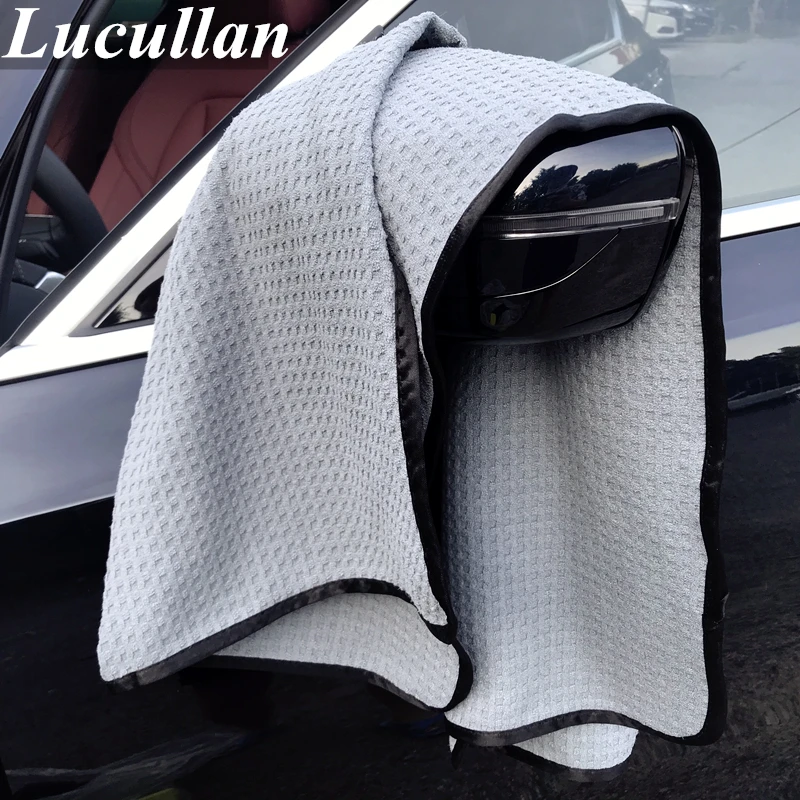 Lucullan 60x90CM Microfiber Drying Cloth Wont Scratch or Swirl Korea Fabric Waffle Towel For Glass Paint Mirror etc.