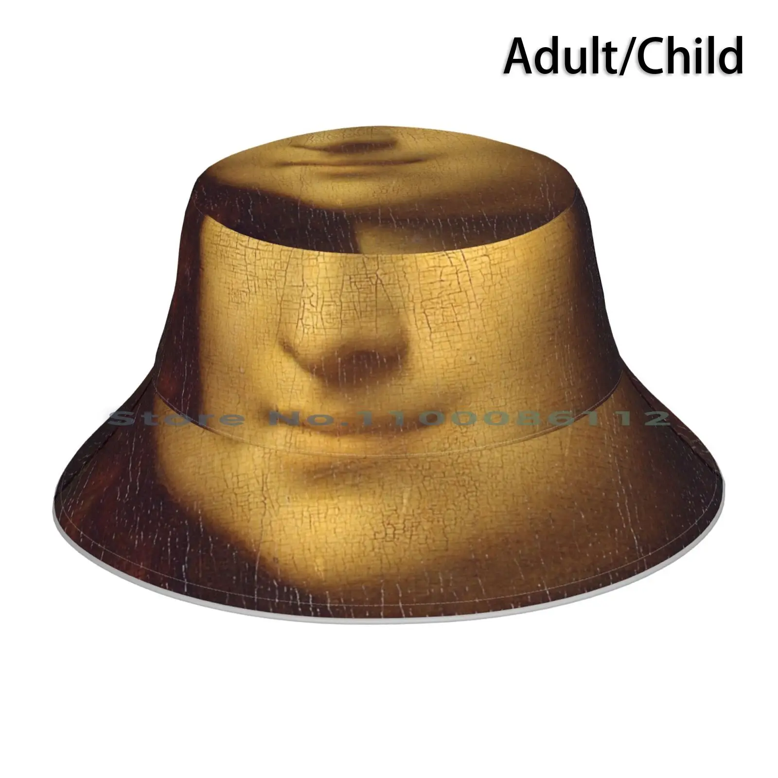 Mona Lisa Face Mask Bucket Hat Sun Cap Mona Lisa Leonardo Da Vinci History Classical Art Face Mask Dust Mask Foldable Outdoor