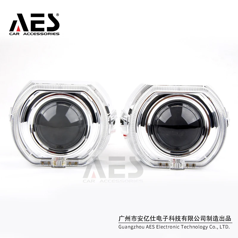 AES 2.5 "3.0 بوصة B-M-W LED الديكور كفن للمصباح الأمامي HID العارض عدسة السوبر مشرق LED غطاء الضوء #2