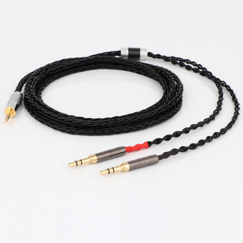 8Cores 2.5mm to 2*3.5mm  Balanced Upgrade Cable for Denon AH-D7200 AH-D5200 d9200 Headphone