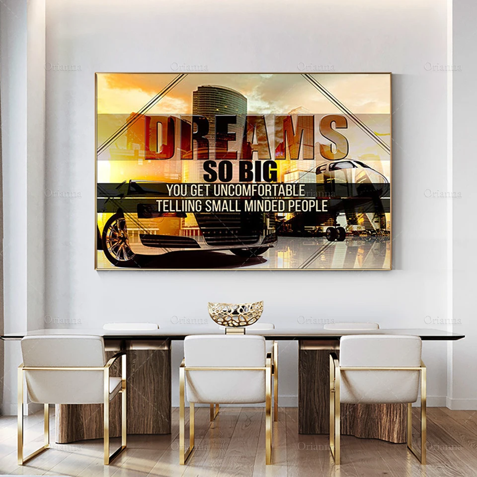 Dreams So Big You Get Uncomfortable Telling Small Minded People Wall Art, Motivation Decor, Office Decor, Modern Poster Prints