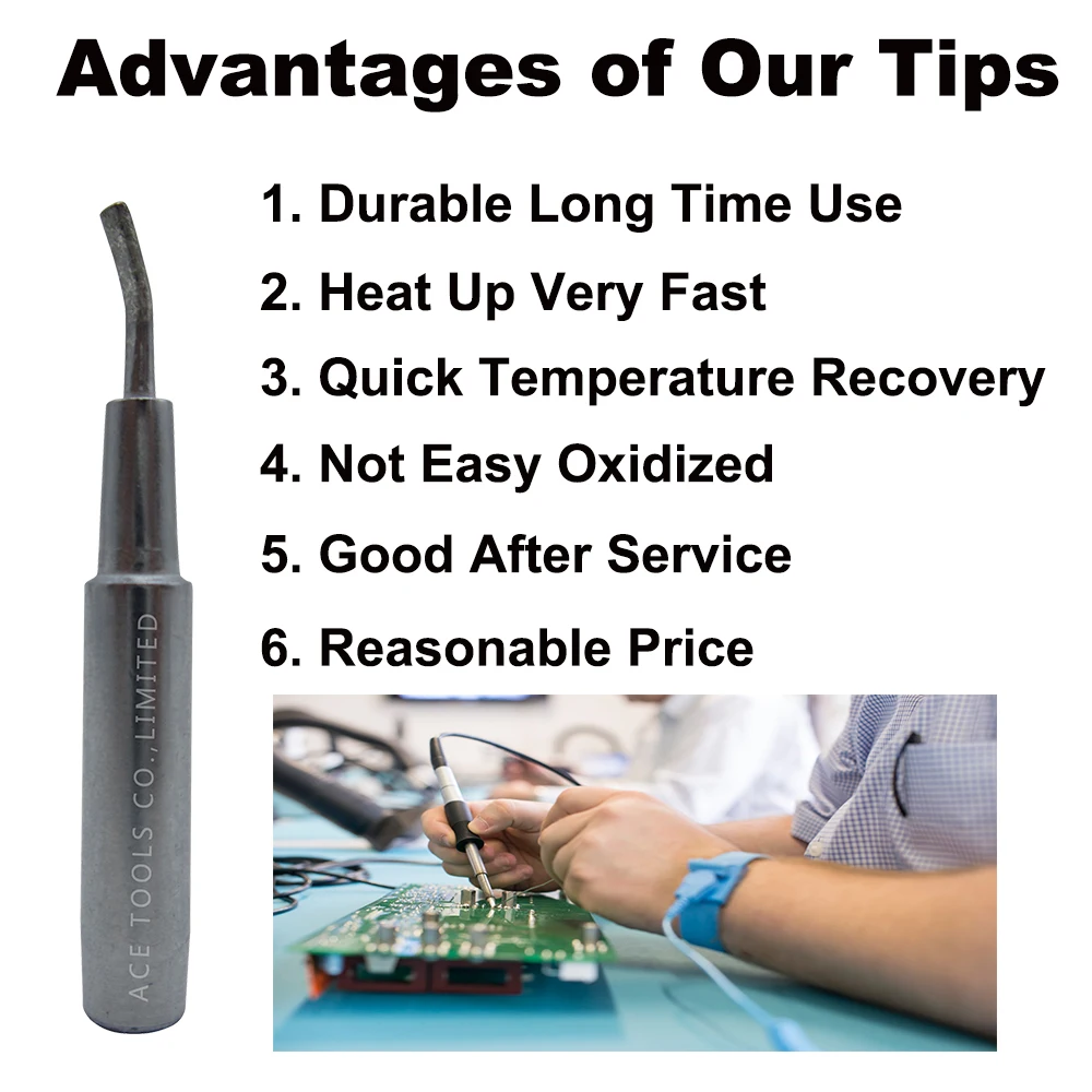 Soldering Tip 900M-T-1.8H Bent Chisel 1.8มม.สำหรับ Hakko 936 907 Milwaukee M12SI-0วิทยุ Shack 64-053 Yihua 936 X-Tronics 3020เหล็ก
