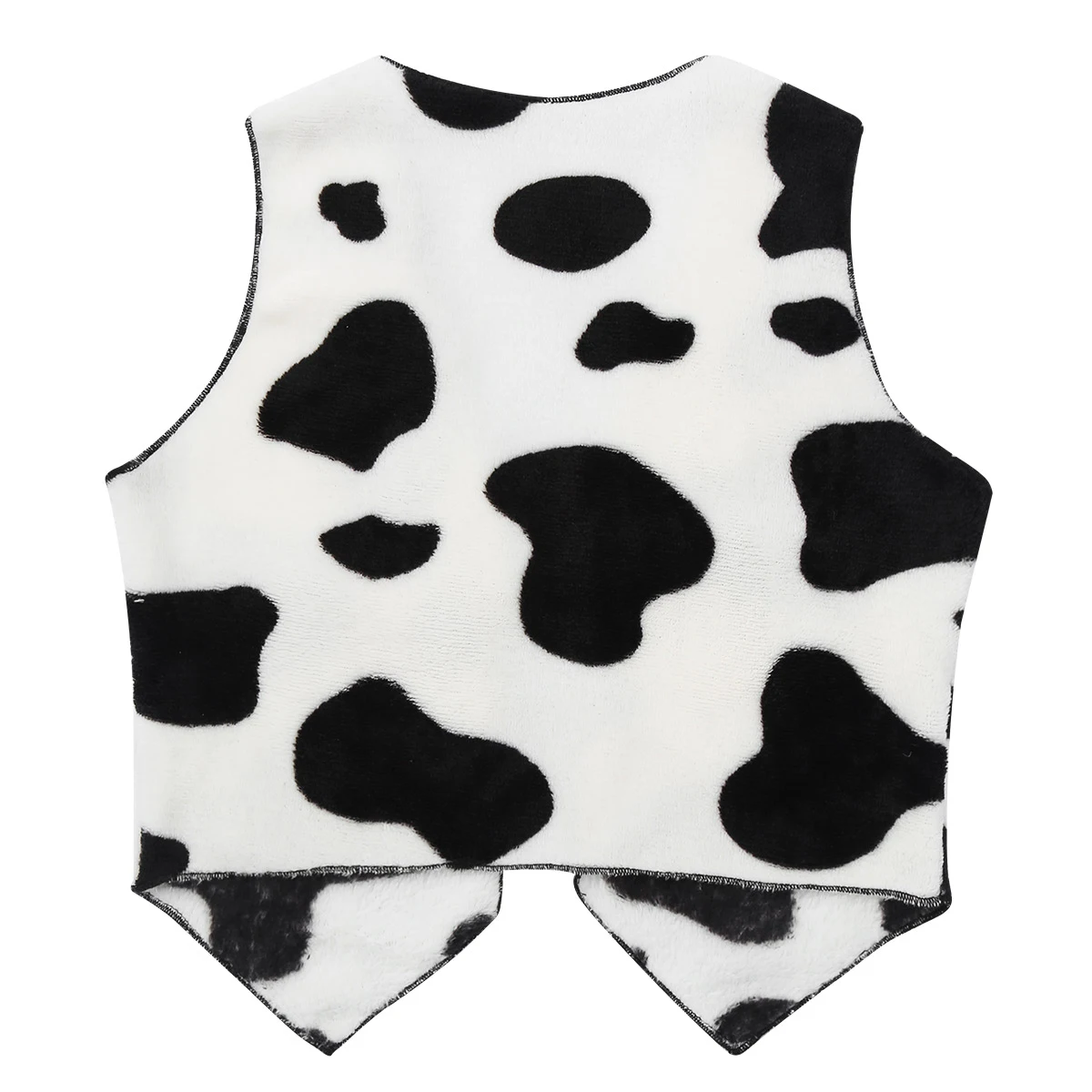 Kids Boys Girls Cowboy Cowgirl Vest Soft Flannel Sleeveless Open Front Cow Print Waistcoat Tops Halloween Fancy Dress Up Costume