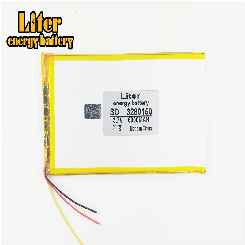 3 line 3.7V 6000mAH 3280150 3580150  Li-ion battery for tablet pc,GPS,mp3,mp4,cell phone,speaker