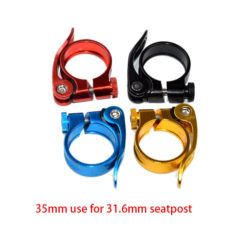 New aluminum alloy Bicycle seatpost clamp Bike seat clamp with quick release lever 35mm use for 31.6mm seatpost