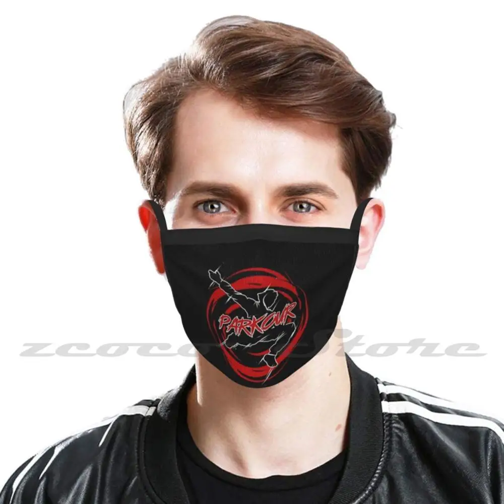 Parkour & Jumping Twist Training Gift Mask Cloth Washable Diy Filter Pm2.5 Adult Kids Parkour Training Workout Funny Fitness