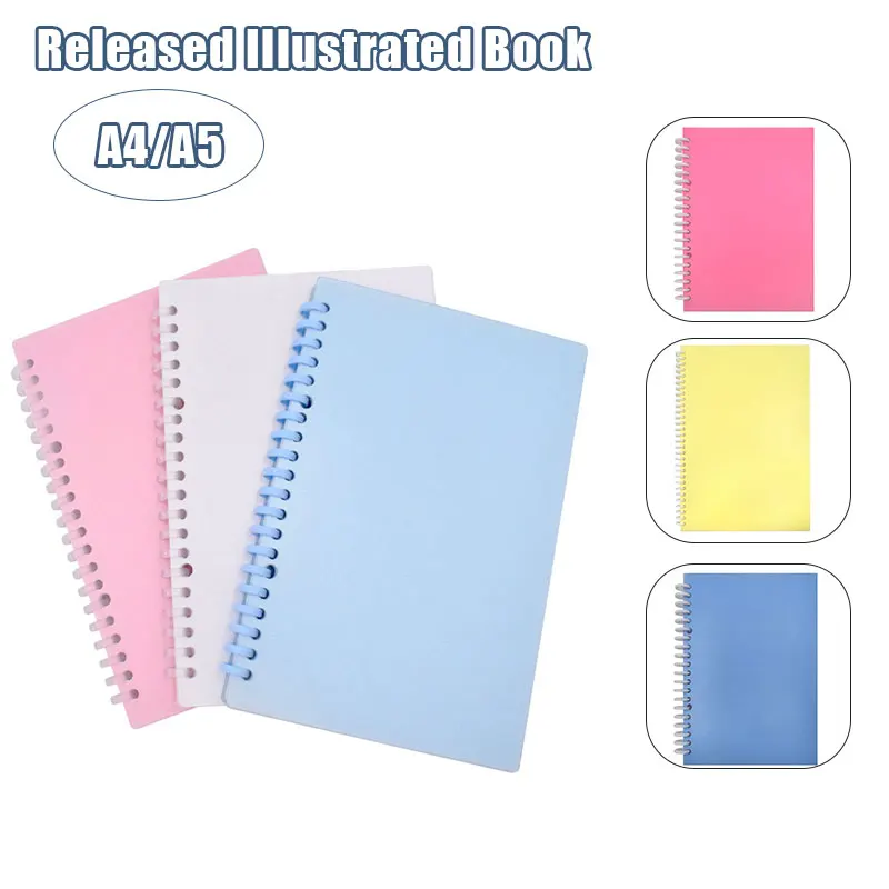 Sticker Collecting Album Reusable Sticker Book 40 Sheets A4/A5 PU Leather Cover for Scrapbook