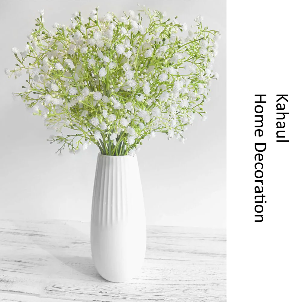 5 Branch Plastic Artificial Flowers Bouquet White Gypsophila DIY Home Wedding Balcony Babysbreath Outdoor Decoration Fake Flower