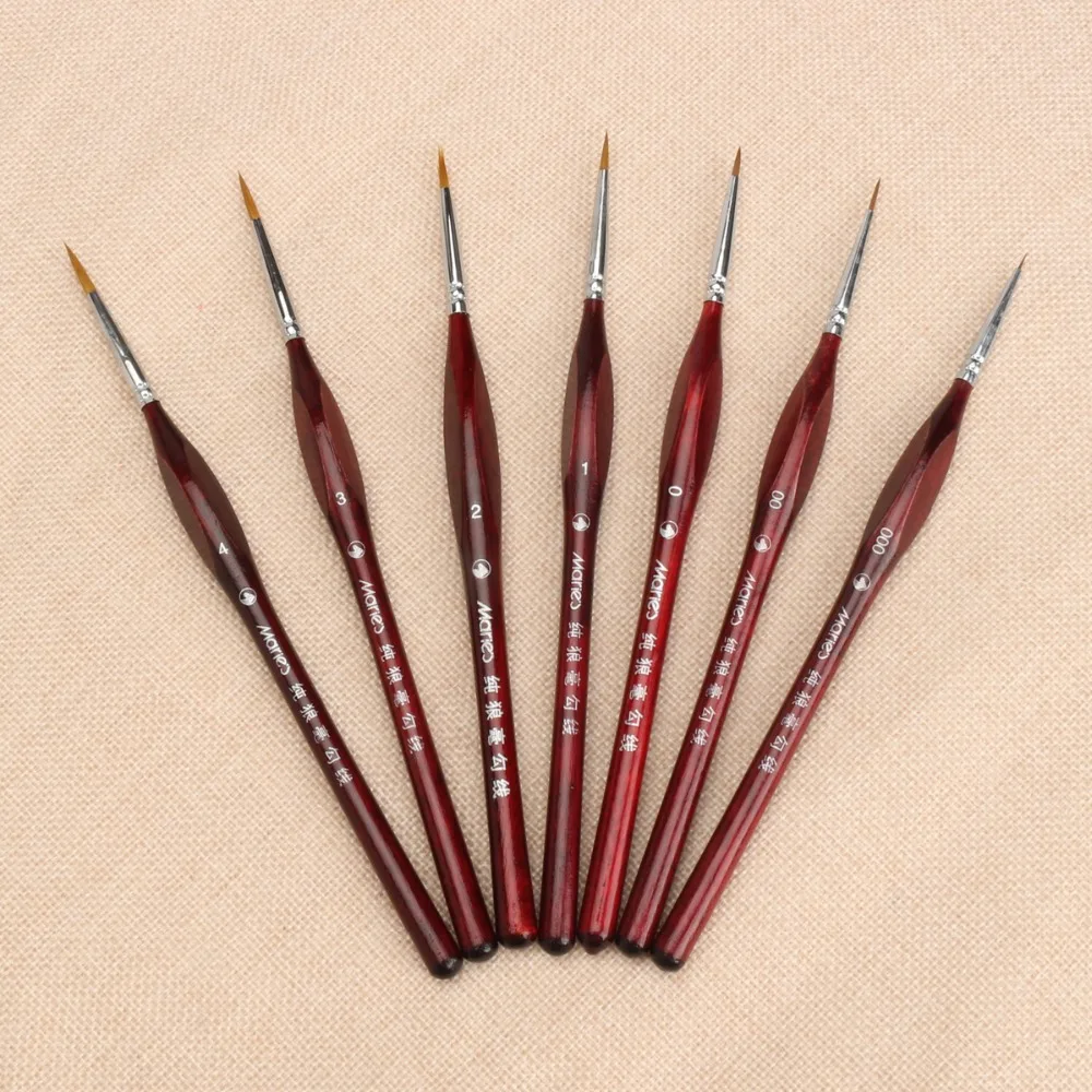 7Pcs Paint Brush Set Professional Sable Hair Art Nail Painting Drawing Brushes Art Painting Brush Pen