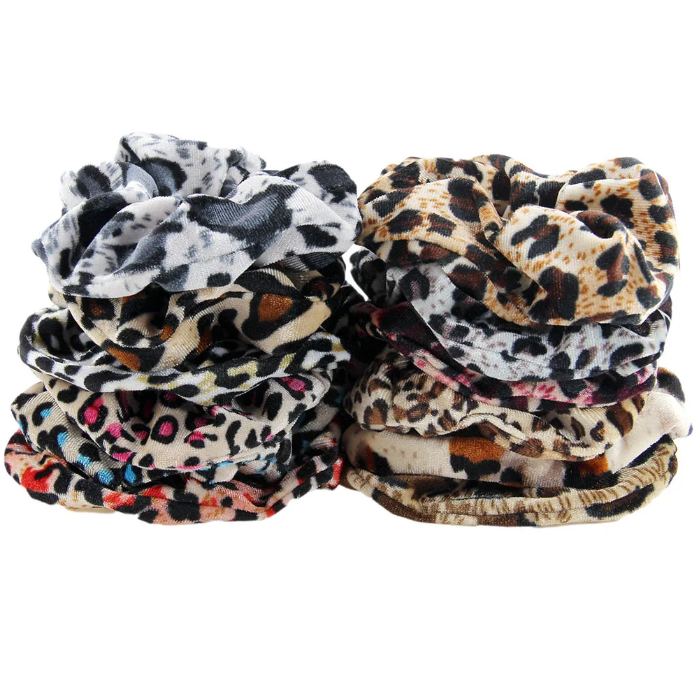 hot Sale 1pc Floral Printed Leopard Creative fashion lady hair ring Scrunchie Elastic Hair Band Hair Ties Rope Hair Accessories