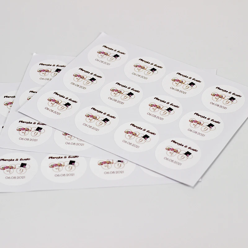 3.5Cm 4.5Cm 6Cm Gepersonaliseerde Custom Logo Sticker Bruiloft Sticker Label Sticker Ontwerp Uw Eigen Sticker Verjaardag Doop sticker