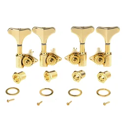 Wilkinson 2R2L 20:1 Ratio Bass Tuners Machine Heads Tuning Pegs Keys Set for Ibanez Style Electric Bass, Gold