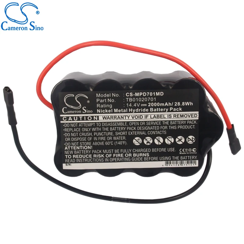 بطارية CameronSino لـ Medtronic Primedic DEFI-B تناسب Medtronic TB 01020701   بطارية بديلة طبية 2000 مللي أمبير/28.8 وات في الساعة 14.40 فولت