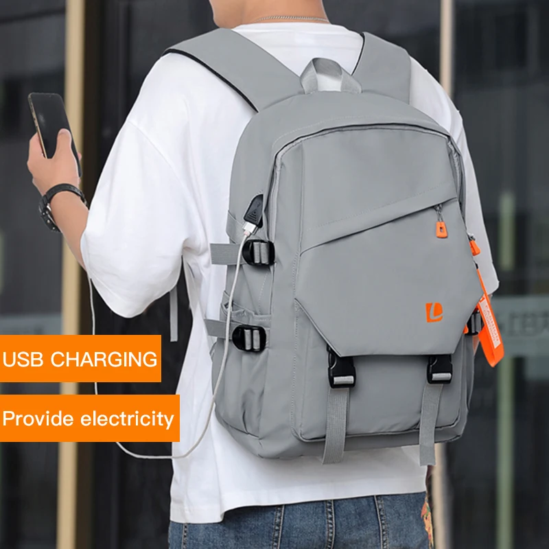 JackKevin Men 15.6 inch Laptop Backpack Male Oxford Textile Water Proof USB Charging Backpacks For Man School Sports Travel Bags