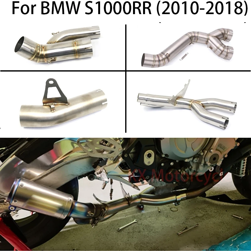 

For BMW S1000 S1000RR 2010-2018 Motorcycle Exhaust Middle Mid Link Pipe Muffler Tube Connect Link Mid Pipe Escape Slip On