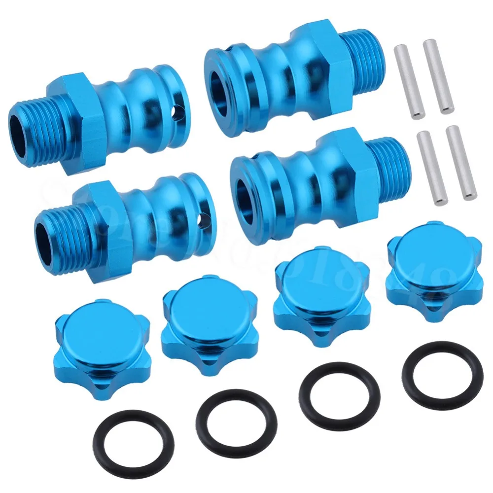 4 sztuk 17mm aluminium piasty Hex zestaw 23MM Adapter przedłużający z pinami + O Ring do 1/8 RC Hobby samochód Buggy monster truck