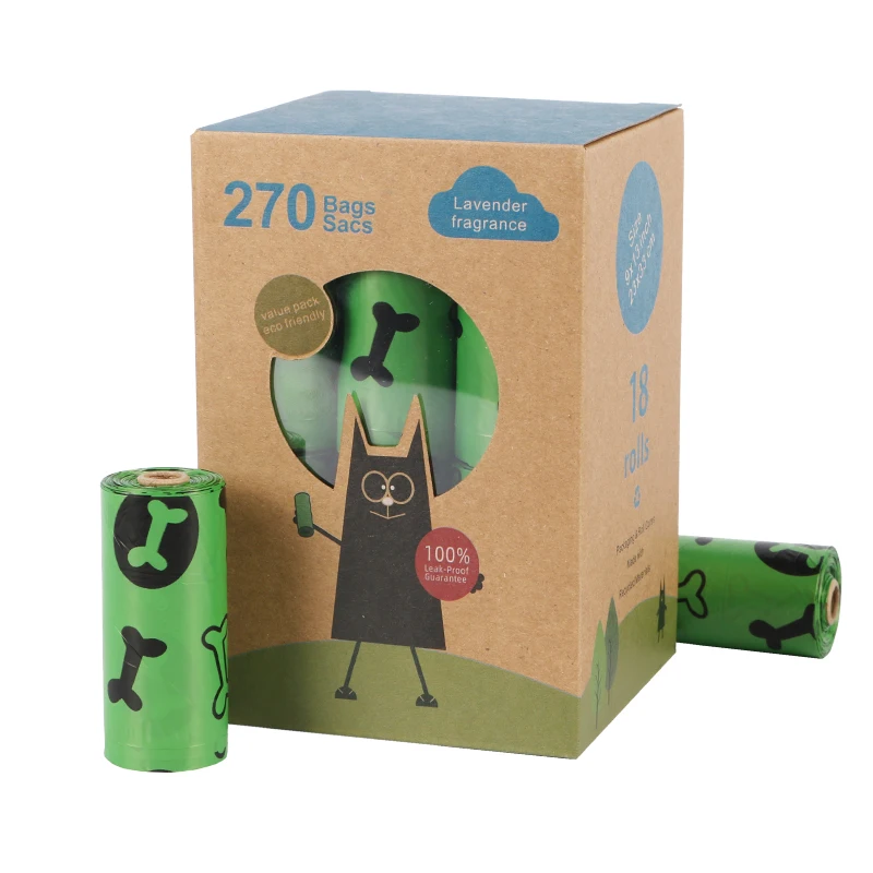 

Новый стиль, 18 Рулонов биоразлагаемых мешков для уборки собак EPI Earth, экологически чистые мешки для отходов для собак, 270 штук, пакеты для уборки