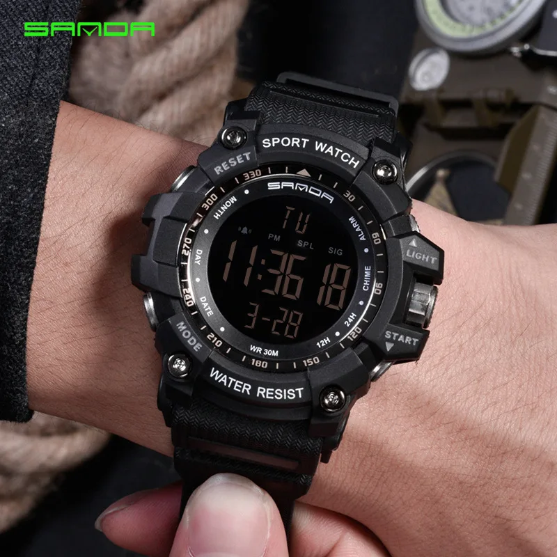 2023 Sanda Top Brand Digital Watch Men Luxury Military Fashion Sport Alarm Stopwatch Clock Male Relogio Masculino