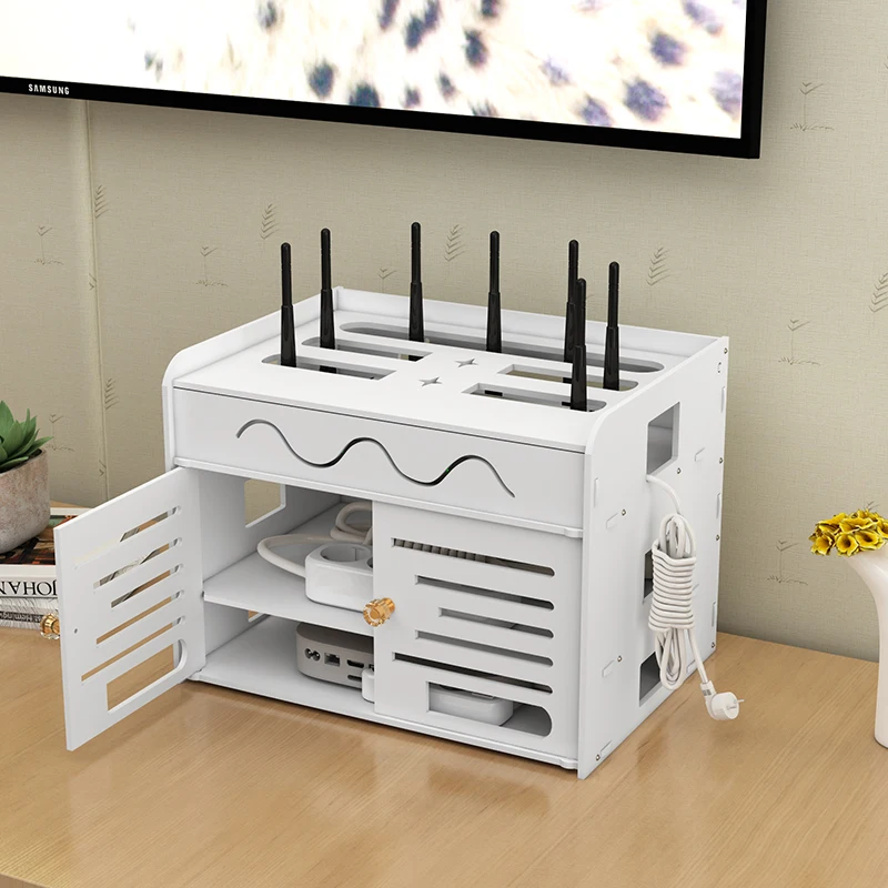 Wireless WIFI Router Storage Box Wire Board TVBox Storage Power Strip Protection Shell Cable Organization Bin Home Rangement