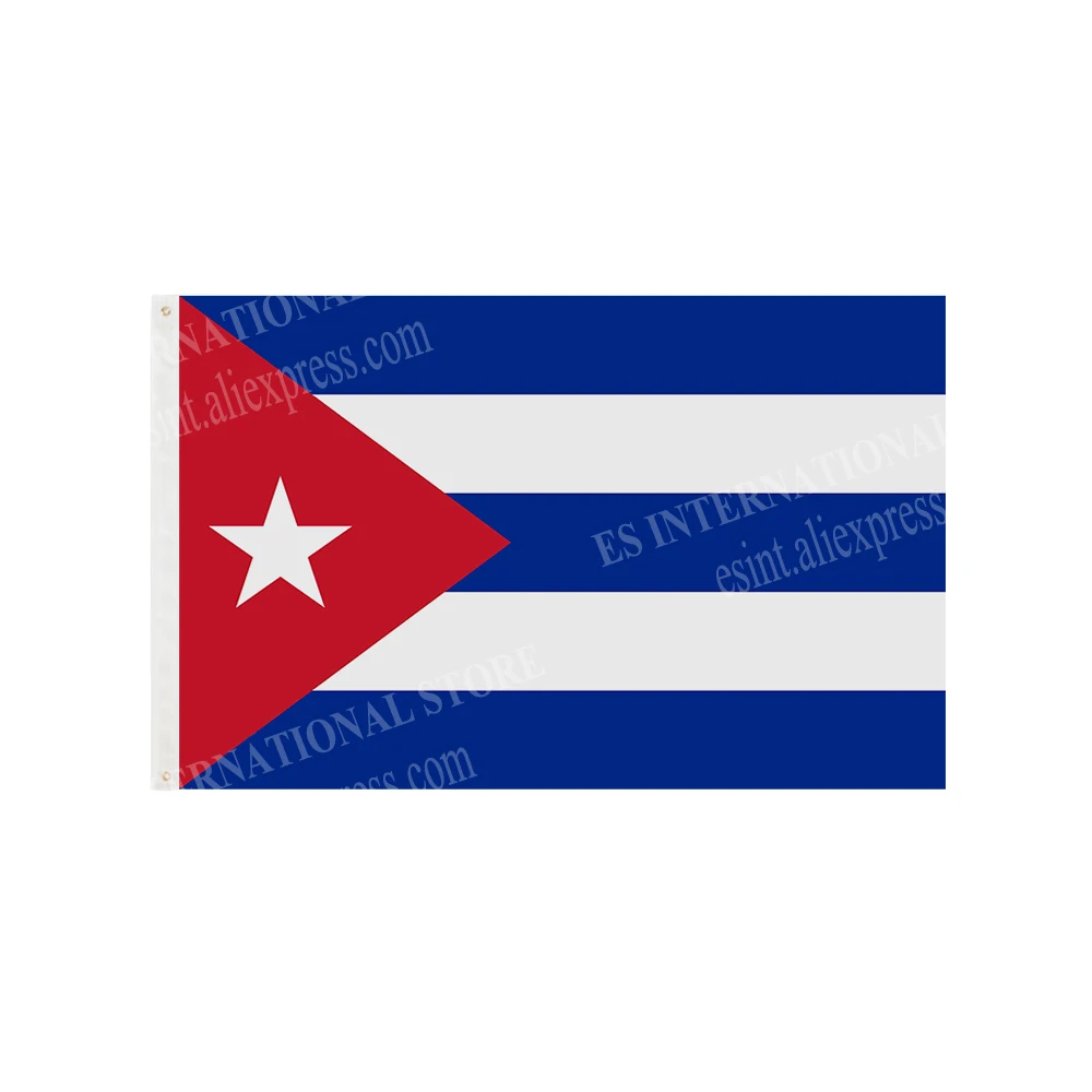 Cuba Flag National Graphic Custom Printed Hanging Banner Design Outdoor Sport Polyester Shaft Cover Grommets 3X5FT 90X150CM