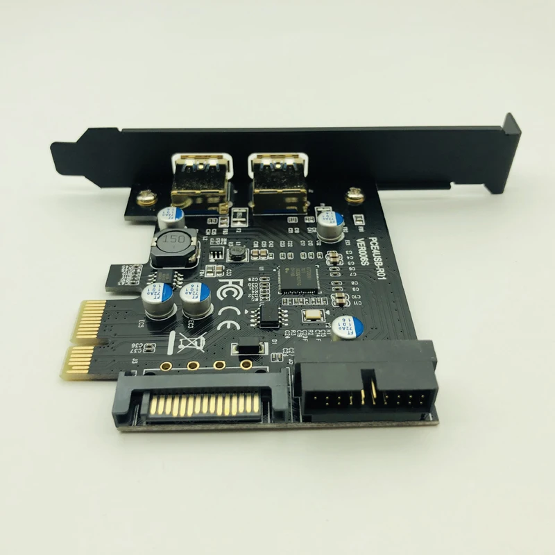 Super Speed USB 3.0 PCI-E 2 Port PCI Express Expansion Card 19-Pin Power Connector for Desktops PC PCI Express USB 3.0 Cards NEW