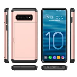 Slide Armor Wallet Card Slots Holder Cover For Samsung Galaxy S10 Plus S10E S10 5G S9 S8 S7 Note 9 8 20 Phone Case Galaxy S20 FE
