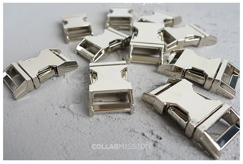 1pc Metal Colorful Side Release Curved Buckles Durable Plated Buckle 10mm, 15mm, 20mm, 25mm Dog Collar Paracord DIY Accessories