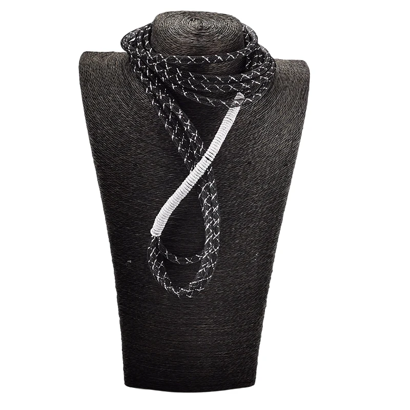 UKEBAY Mesh Necklaces Alloy Chains Handmade Design Pendant Necklaces Black Lace Rope Original Jewelry Ladies Gift Accessories