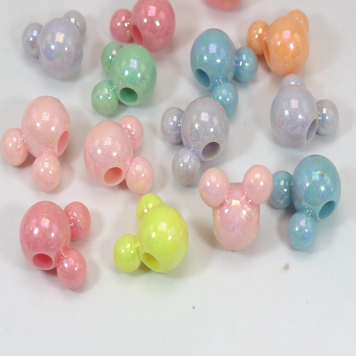 150 stücke Mischte Farbe Verschiedene Stil Acryl Maus Gesicht Perlen 12mm Schmuck Machen – Detail 6