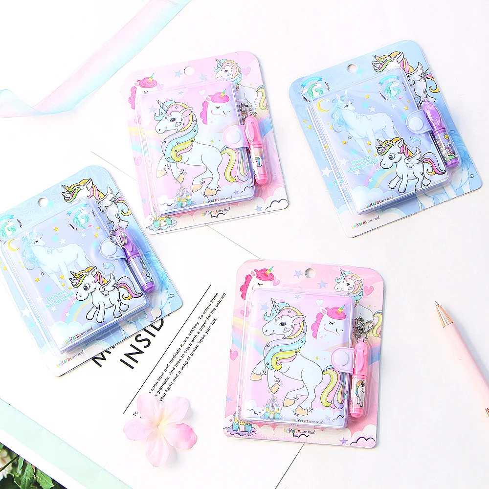 Kawaii Unicorn Cartoon Notebook Ball-point Pen Memo Pad Stationery Set for Kids Gift Creative Notepad School Office Suppies