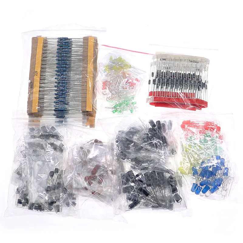 Metal film Resistor Assortment kit led Diodes Electrolytic Capacitor Ceramic set Transistor Pack DIY Electronic Components Kits