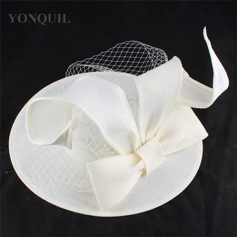 Women Flower Mesh Ribbons Fascinator Hat Hair Clip Cocktail Tea Party Chapeau Cap Headwewar For Ladies Bridal Hair Accessories