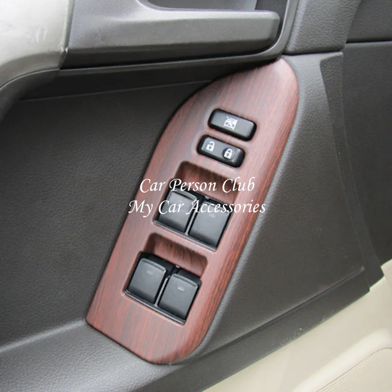 For Toyota Land Cruiser Prado 150 2010-2021 Door Window Glass Lift Switch Cover Interior Armrest Panel Trims ABS Car Accessories