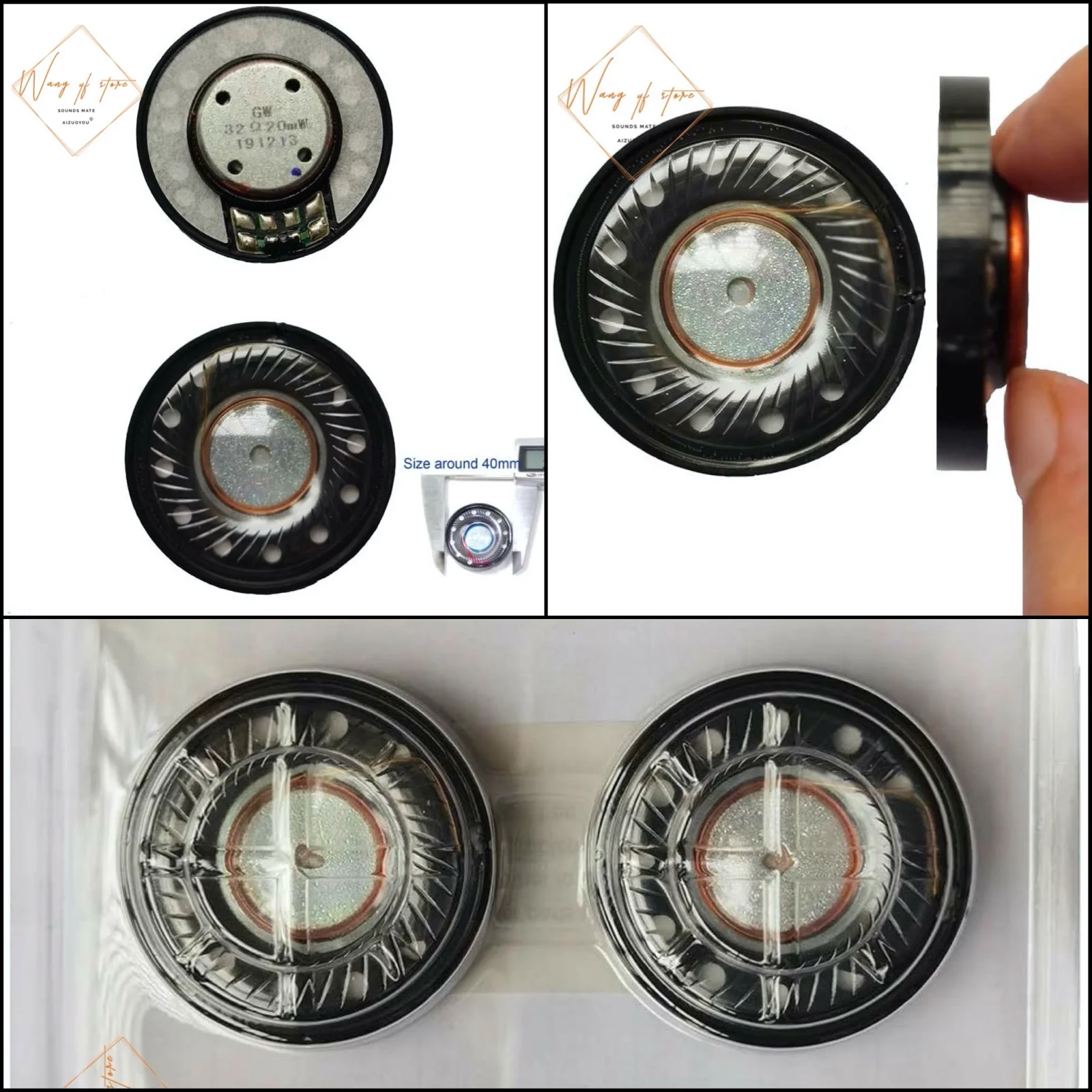 1pair 40mm Headphone Speaker Driver 32ohm For A4Tech HS-60,Astro A50,Bluedio T6,Dexp BT-250 Headset Replacement Speaker Parts