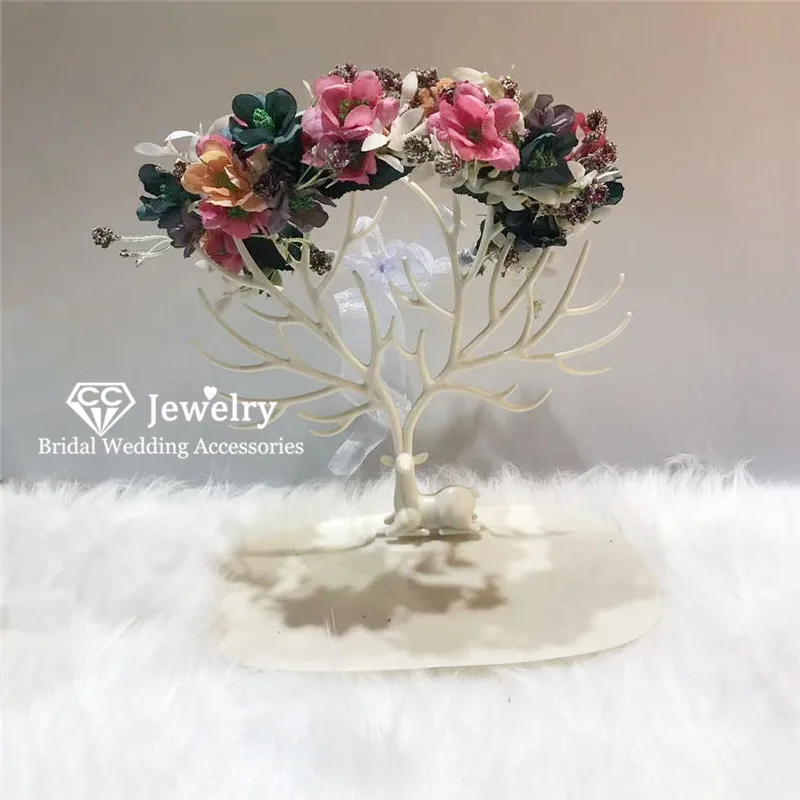 CC Hairbands Headband Vintage Crown Wreath Wedding Hair Accessories for Women Bride Party Headwear Jewelry Flower Tiara KC78