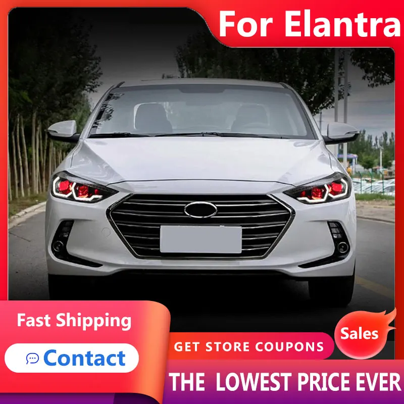 

HANA for Hyundai Elantra Headlights 2016-2020 New Elantra Headlight Brand Eagle Eye DRL Hid Bi Xenon Auto Accessories