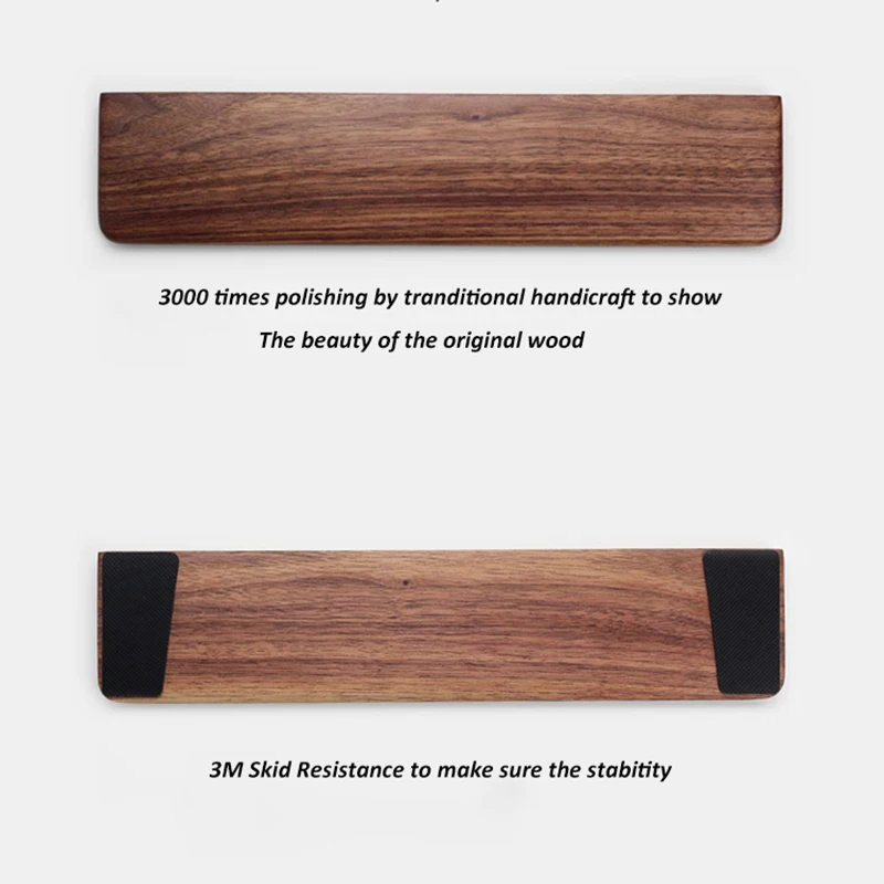 Kashcy Solid Wooden Walnut Palm Rest For Ergonomic Gaming Mechanical Keyboard Wrist Support Pad ,60 87 104 108keys