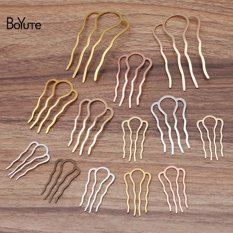 BoYuTe (10 Pieces/Lot) 46*26mm 65*35mm 49*87mm Brass Hair Comb Materials Diy Handmade Hair Jewelry Accessories